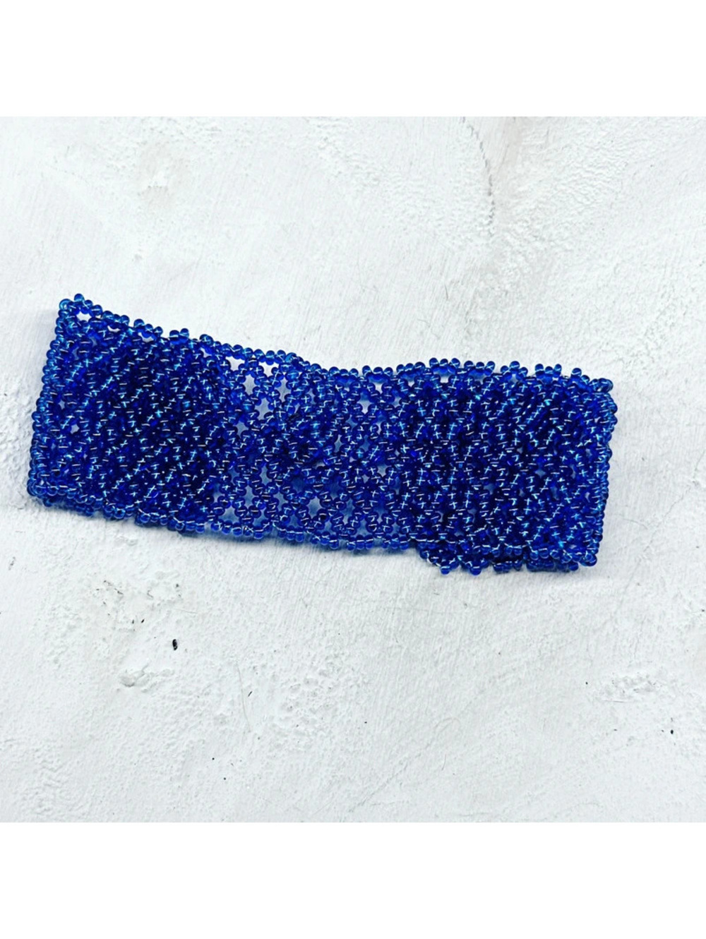 5283mc. Blue Seed Bead Bracelet Handmade